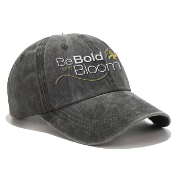 Grey Denim, Be Bold and Bloom Baseball Cap